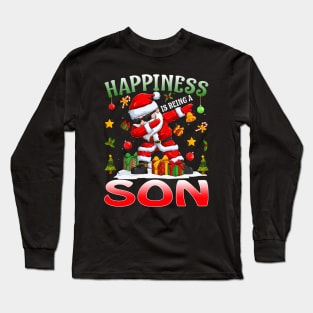 Happiness Is Being A Son Santa Christmas Long Sleeve T-Shirt